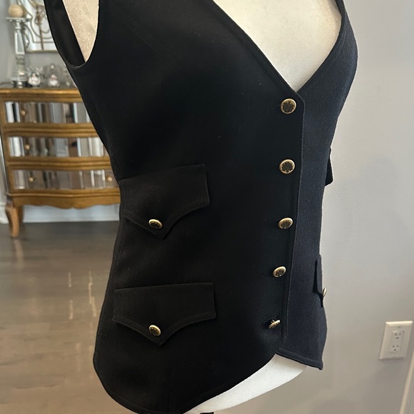 Smythe Black Vest with Gold Accents - Picture 8 of 10